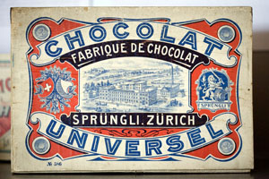 Historische Schokoladenverpackung aus dem Kölner Schokoladenmuseum