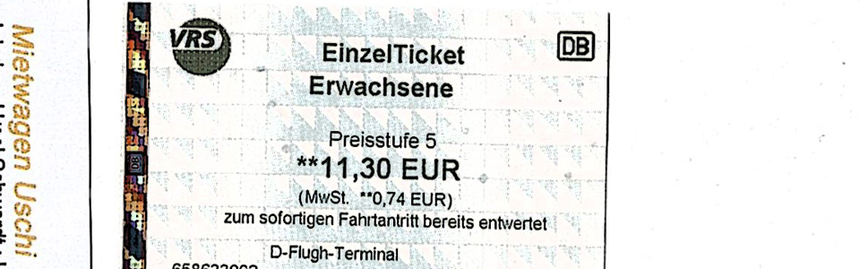 Fahrkarte Linie S11 in NRW